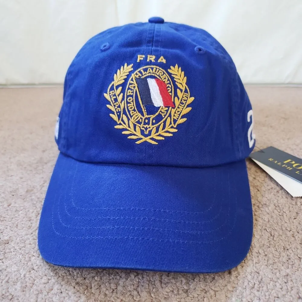 NWT Polo Ralph Lauren France 2026 Soccer Adult Blue Strapback Hat Cap Football
